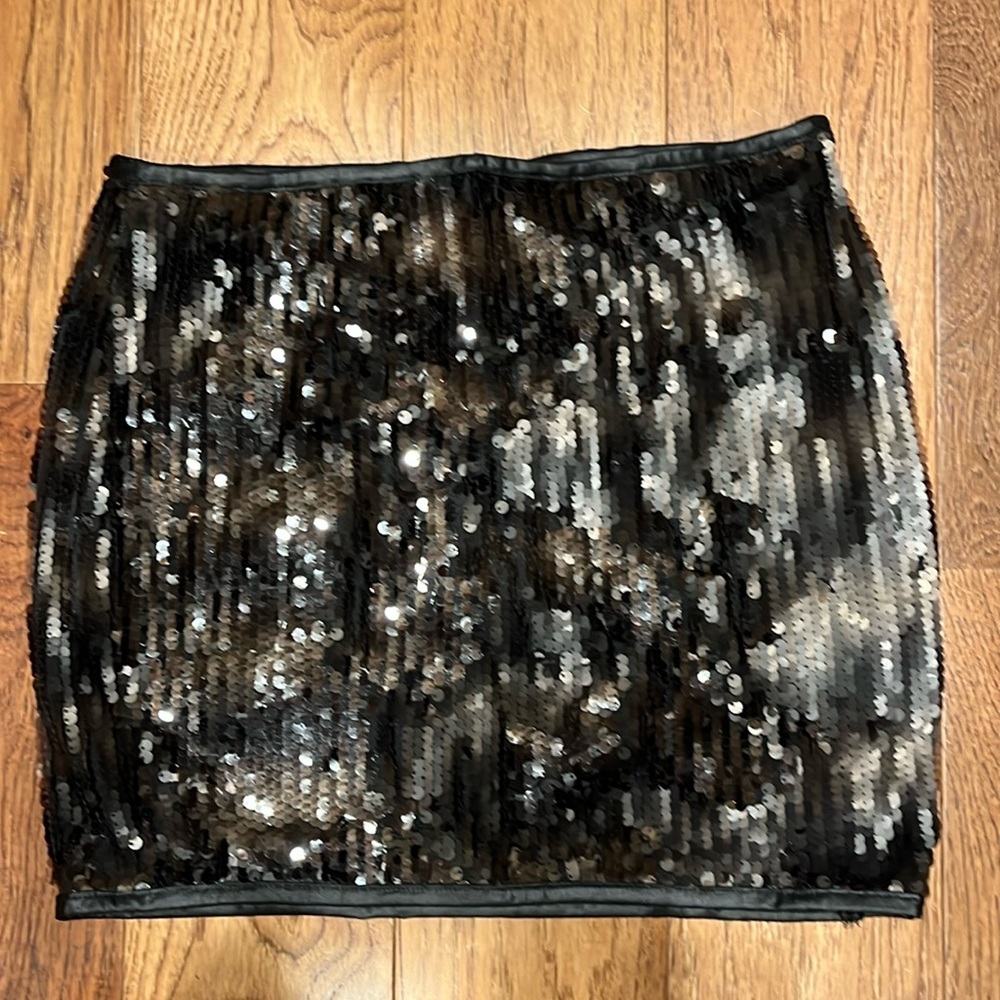 Sequin mini skirt size M black/brown